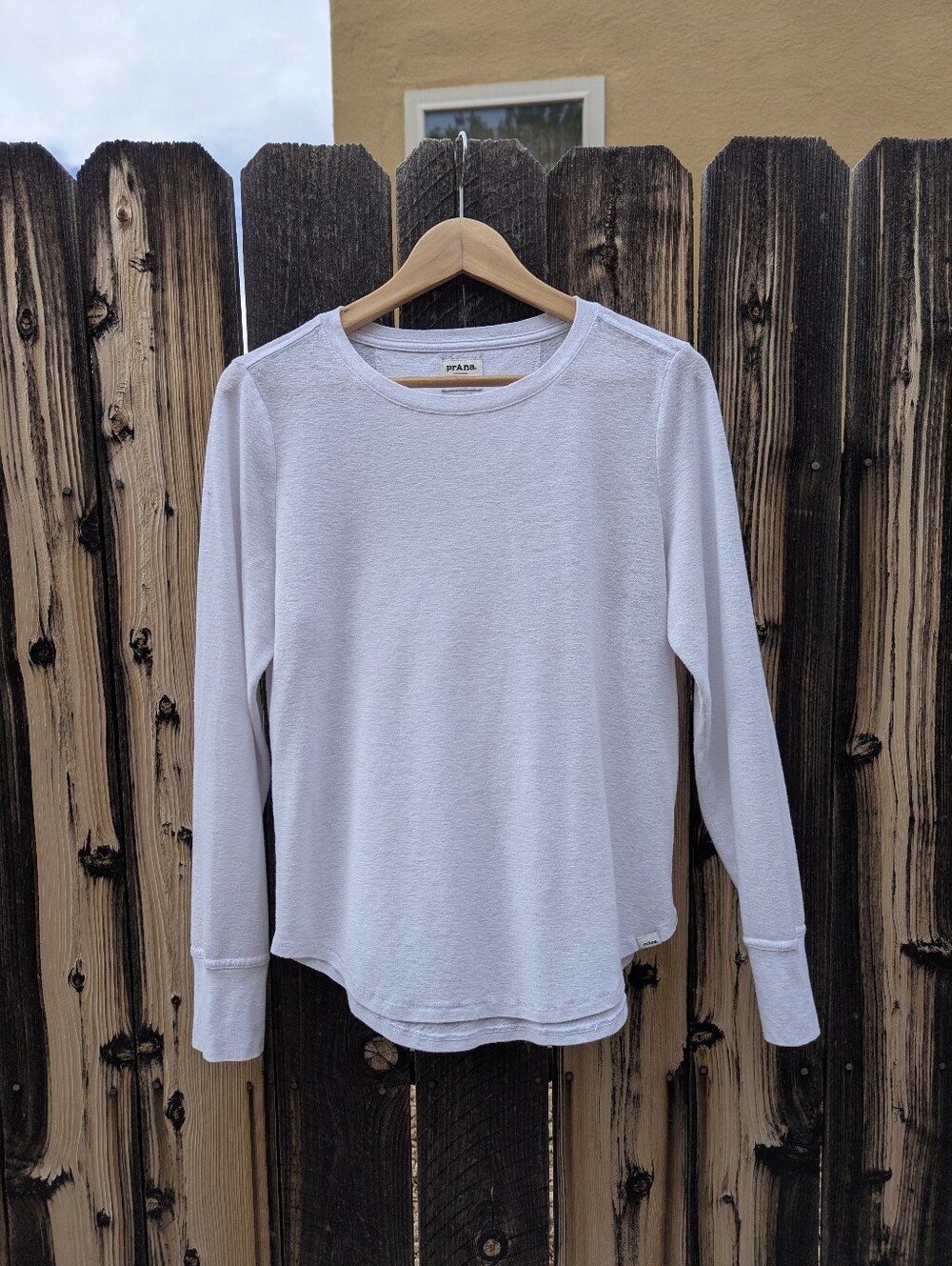 Prana Women's White Long-Sleeve Crewneck Tee